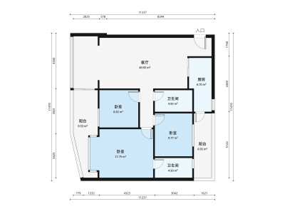 阳光嘉园小区小区3室2厅户型图2