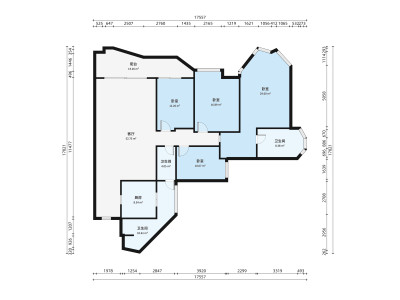 合生珠江帝景小区4室1厅户型图5