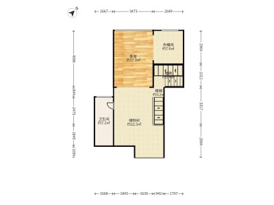万科四季花城小区2室2厅2卫户型图3