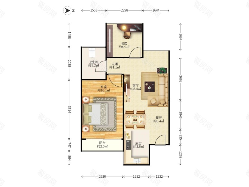 诺德假日花园小区1室1厅1卫户型图