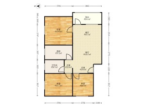 建兴大厦 3室2厅 86.01㎡ 简装_建兴大厦二手房户型图片3