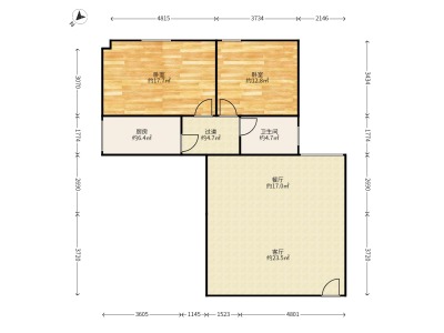 福华大厦小区2室2厅1卫户型图1