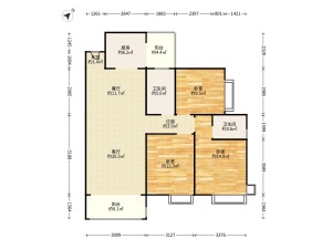 星悦华府 3室2厅 120㎡郴州北湖区骆仙租房图片