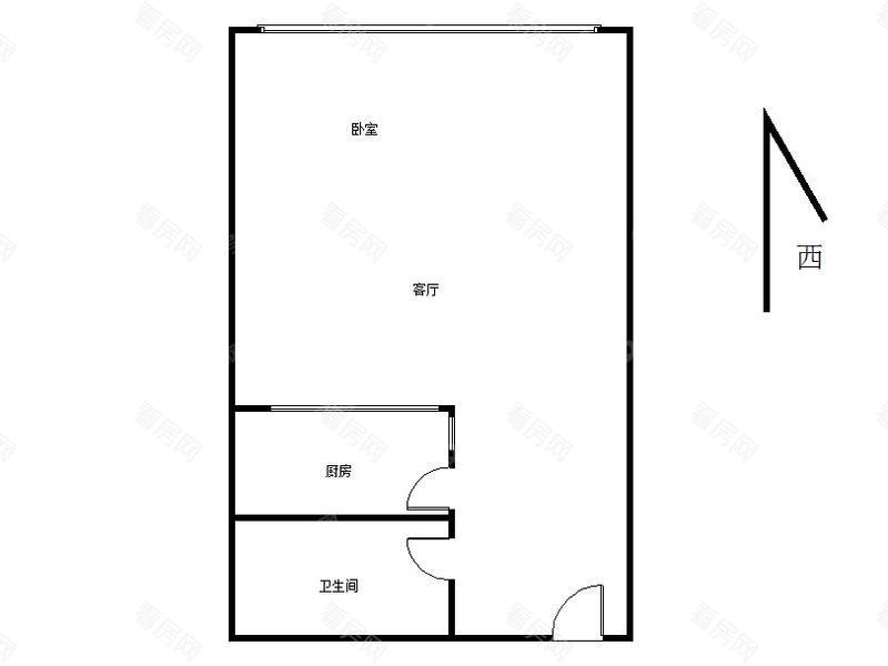 华发世纪城三期小区1室1厅1卫户型图5