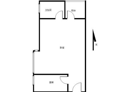 时代骄子大厦小区1室0厅1卫户型图4