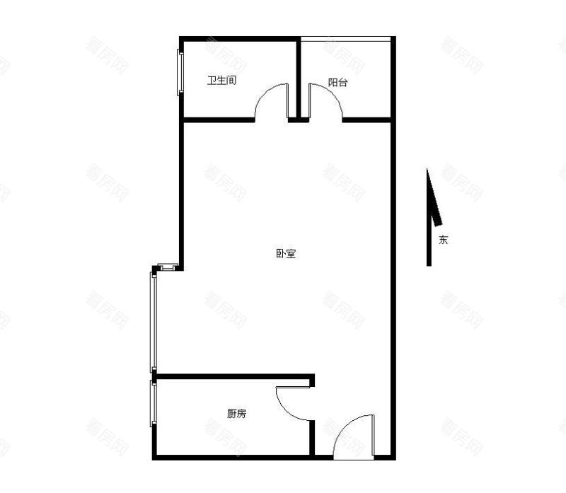 时代骄子大厦小区1室0厅1卫户型图