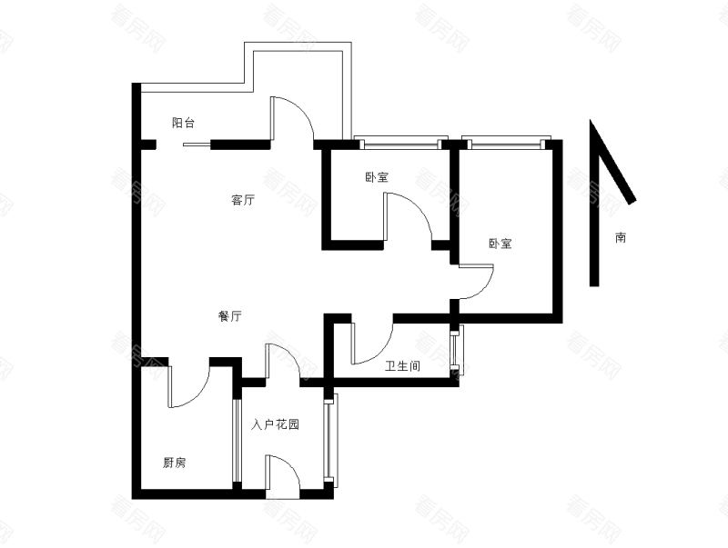 时代倾城三期小区2室2厅1卫户型图21
