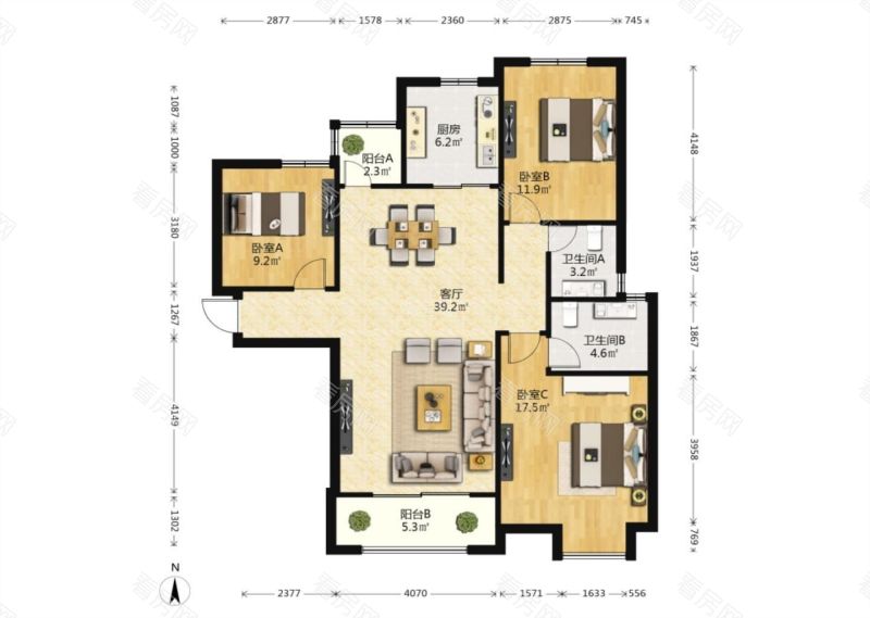 中海国际社区锦园 业主诚心出售，看房方便_中海国际社区锦园二手房户型图片14