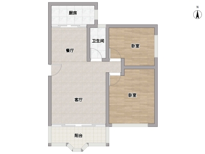 雅涛花园小区2室2厅1卫户型图2