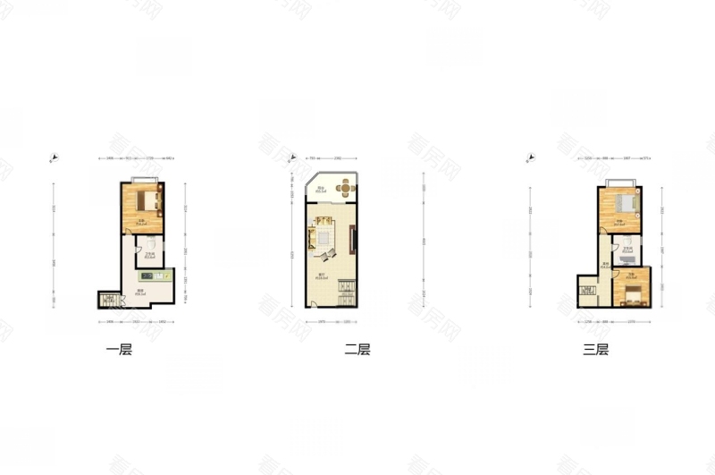 今日家园 3室1厅 61.35㎡ 精装_今日家园二手房户型图片9