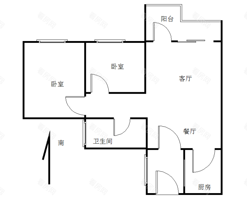 时代倾城三期小区2室2厅1卫户型图31