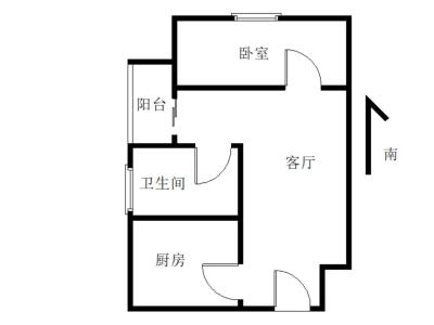 时代骄子大厦小区1室1厅1卫户型图2