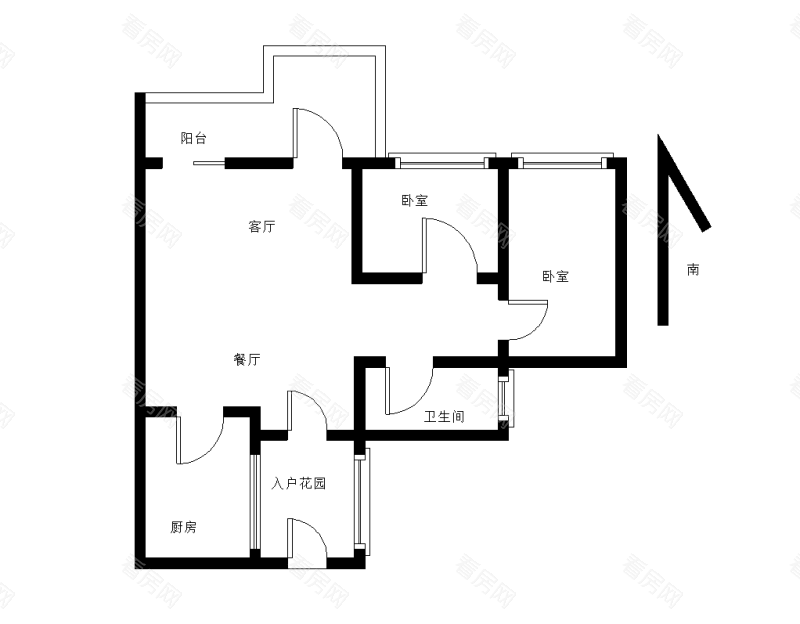 时代倾城三期小区2室2厅1卫户型图24
