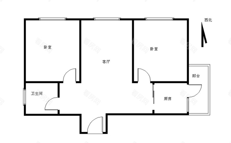 雅馨居 2室1厅 56.36㎡ 精装_雅馨居二手房户型图片9