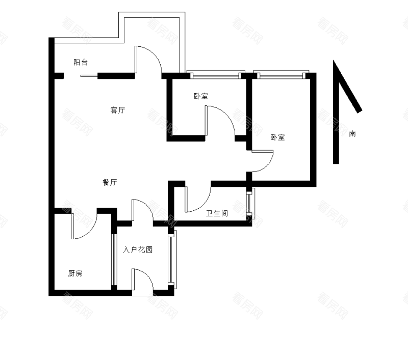 时代倾城三期小区2室2厅1卫户型图26