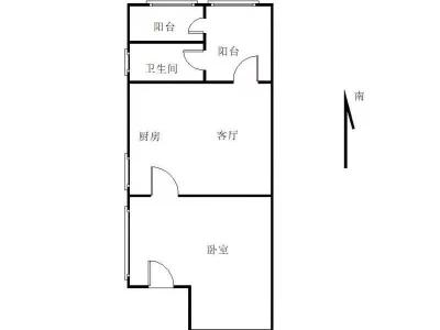 珑御府小区1室1厅1卫户型图1