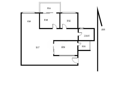 香格名苑小区3室1厅1卫户型图4