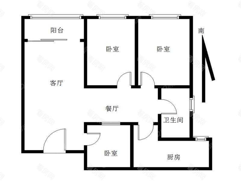 佳宁娜广场 109平3房1厅，南北朝向总价480万_佳宁娜广场二手房户型图片8