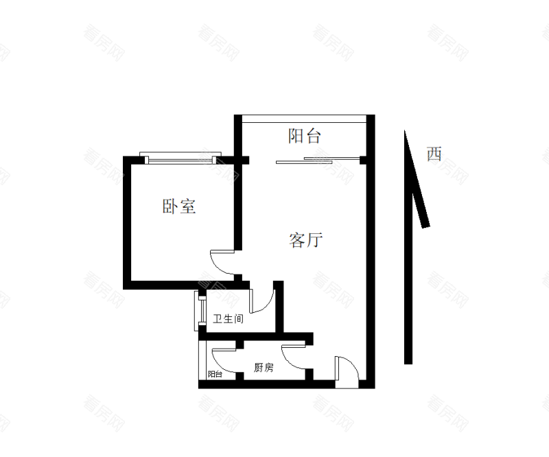 皇庭世纪小区1室1厅1卫户型图25