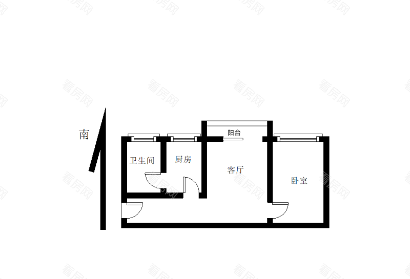 皇庭世纪小区1室1厅1卫户型图59