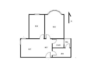 汇景豪苑小区2室2厅1卫户型图4