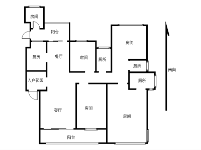 依云曦城小区5室2厅3卫户型图2