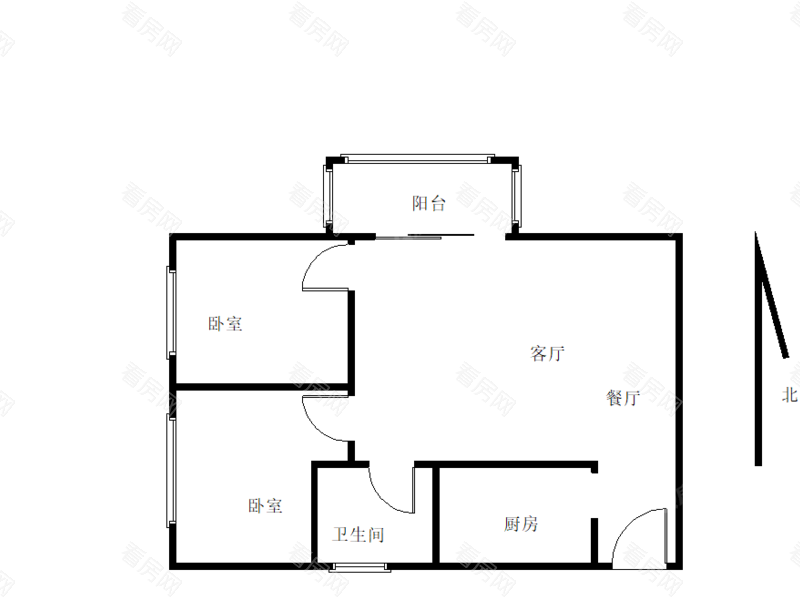 凯悦华庭 73平2房2厅西南朝向总价325万_凯悦华庭二手房户型图片7