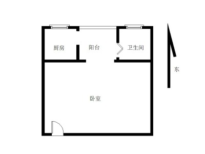 缔馨园小区1室0厅1卫户型图3