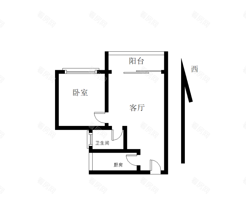 皇庭世纪小区1室1厅1卫户型图32