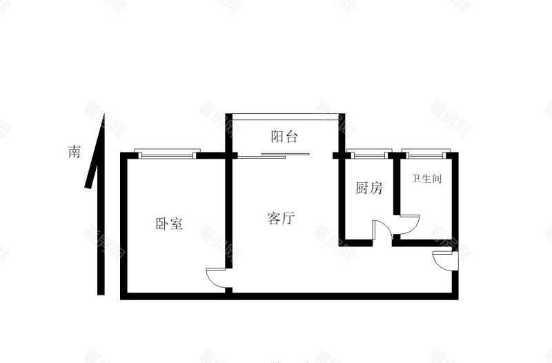 皇庭世纪小区1室1厅1卫户型图39